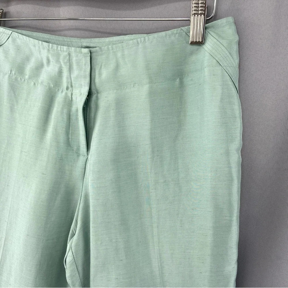 Sigrid Olsen Linen/Silk Blend Trouser Pants in Seafoam Green Size 6P - Picture 2 of 7
